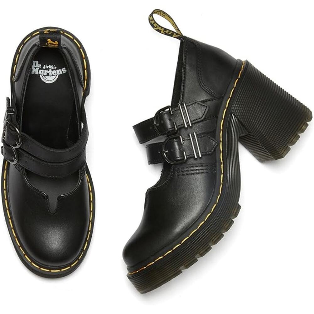 Doc Martens Eviee Mary Jane Platform Heels Shoes Leather Size 8 - Picture 3 of 5